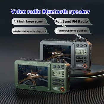 Sansui F50 Ретро Видео Радио Беспроводной Bluetooth Динамик Портативный Стерео Сабвуфер Мини Подключаемый Walkm all band Mp3 Музыкальный Плеер