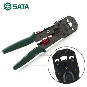 SATA 8-дюймовые обжимные плоскогубцы 4P8P6P Трехцелевые сетевые экструзионные обжимные плоскогубцы для сетевого кабеля Ручной инструмент 91119