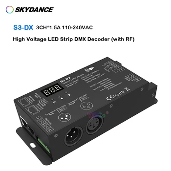 Skydance 4 PWM Высоковольтная светодиодная лента DMX декодер 110V-220V AC 3CH * 1.5A DMX контроллер сигнала 2.4G RF RGB пульт дистанционного управления.