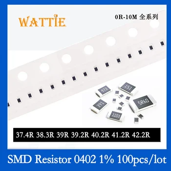 SMD резистор 0402 1% 37,4R 38,3R 39R 39,2R 40,2R 41,2R 42,2R 100 шт./лот микросхемные резисторы 1/16 Вт 1,0 мм *0,5 мм
