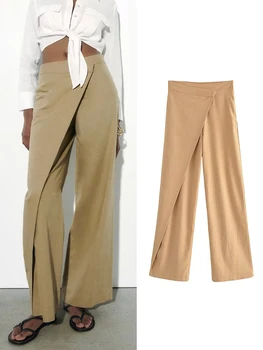 TRAF 2023 Женские брюки-карандаш с высокой талией Летние брюки Женская Модная Уличная одежда Офисные Повседневные женские брюки