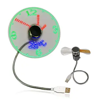 USB-вентилятор с часами, многоцелевой Гибкий охлаждающий вентилятор в режиме реального времени, светодиодный вентилятор с температурой для летнего ноутбука-гаджета