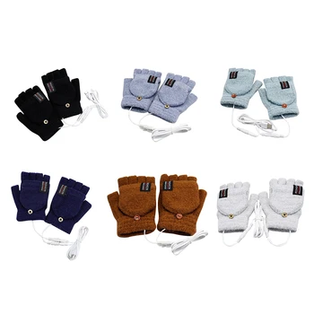 USB Теплые перчатки с подогревом для рук, Ветрозащитные Портативные зимние варежки, Удобные Износостойкие для дома, офиса, аксессуары
