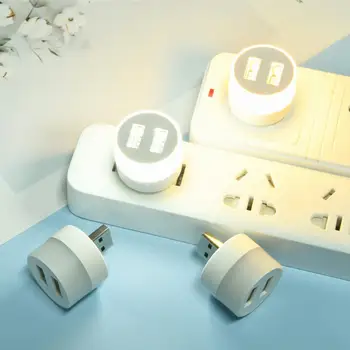 USB-Штекер LED Night Light Портативная Дисковая Лампа 5V Лампы Для Чтения Мини-Книжные Фонари Power Bank С Питанием От Наружной Лампы Для Кемпинга