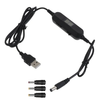 USB5V до 1,5 В-12 В 2,5 мм/3,5 мм/4,0 мм/5,5 мм Регулируемый Кабель со Светодиодным дисплеем Прямая поставка