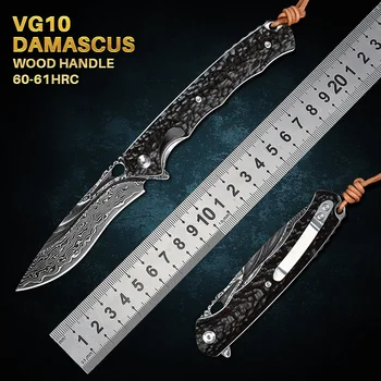 VG10 Дамасские ножи Флиппер, карманный складной нож, Тактические военные инструменты для активного отдыха, Кемпинг, выживание, Охота, EDC Navaja