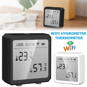 Wi-Fi Датчик температуры и влажности, гигрометр, термометр, детектор Smart Life, пульт дистанционного управления для домашней теплицы, погреба