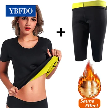 YBFDO New Body Shaper Рубашка для похудения Сауна Женский тренажер для талии Тонкий корсет Неопреновая майка для сауны + брючные костюмы Корректирующее белье для тела