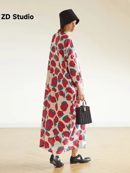[ZD Studio] Женский винтажный халат с принтом для подиума, свободный размер, модное темпераментное платье Весны и осени 2023