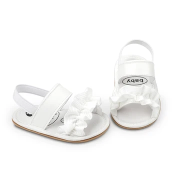 Zukmuk Sandales de Princesse pour Bébé Fille Chaussures Plates Antidérapantes Neonatal Chaussures d Eté Baptême Elégant