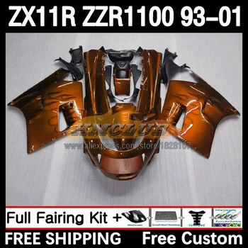 ZX-11R Для KAWASAKI NINJA ZX11 ZZR 1100 ZX 11 11R 120No.117 ZZR1100 ZX11R 1993 1994 1995 1996 97 98 99 00 01 Обтекатель ярко-оранжевый