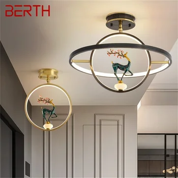 · Латунный потолочный светильник BERTH, Современные роскошные нефритовые светильники, светодиодный креативный дом для украшения столовой