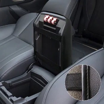 Автомобильная Кожаная Подушка для сиденья Центральной консоли, чехол для подлокотника, защитный чехол для Subaru Forester 2019-2021, черный