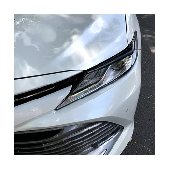 Автомобильная Фара для Бровей, Крышка Для Глаз, головной свет, Накладка для век, Накладка для Toyota Camry LE XLE SE XSE 2018-2021 (Карбон)