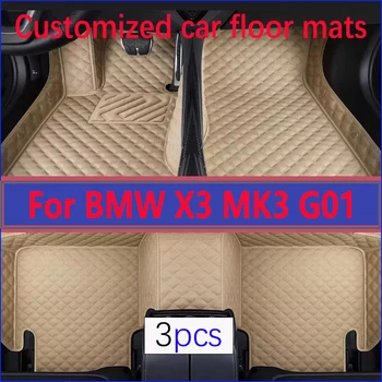 Автомобильные коврики для BMW X3 MK3 G01 2017 2018 2019 2020 2021 2022 Пользовательские Накладки для ног Автомобильные Ковровые покрытия Аксессуары для интерьера