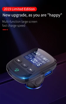 Автомобильный AUX MP3-плеер Bluetooth 5,0 FM-передатчик, комплект радиоадаптеров, 2 порта USB QC3.0, зарядное устройство, аудиопередатчик громкой связи