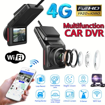 Автомобильный видеорегистратор Phisung K18 HD 1080P 4G WiFi видеорегистратор GPS камера заднего вида Система Linux камера приборной панели автомобильный видеомагнитофон