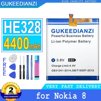 Аккумулятор GUKEEDIANZI емкостью 4400 мАч HE328 для Nokia 8 Nokia8 TA-1004 N8 H 328 большой мощности Bateria