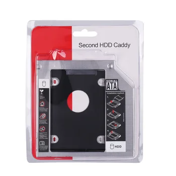 Алюминиевый 2-й Жесткий Диск Caddy 9,5 мм 12,7 мм SATA 3,0 Optibay Жесткий Диск Коробка Корпус DVD Адаптер Чехол 2,5 SSD Для Ноутбука