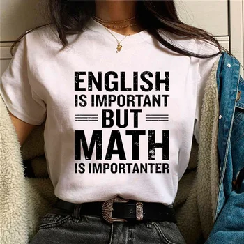 Английская, но математическая футболка женская комиксная манга смешной топ женская манга 2000-х смешная одежда