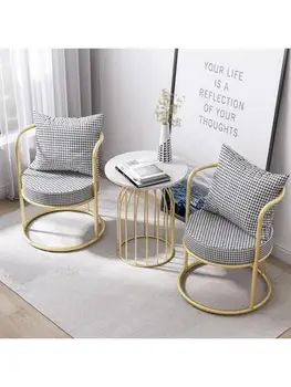 Балконный стол для веб-знаменитостей, стул из одного стола и двух стульев, костюм из трех предметов, легкие роскошные стулья для отдыха, Чайный сад, чайный столик