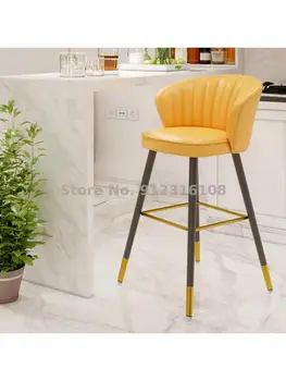 Барный стул бытовой современный простой высокий табурет легкий роскошный барный стул со спинкой барного стула высокий табурет кассира барный стул