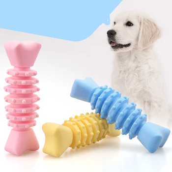Безопасная жевательная игрушка для щенков, палочка для зубной щетки для собак с ароматом молока, мягкая палочка для чистки зубов для домашних собак, силиконовая прочная жевательная щетка