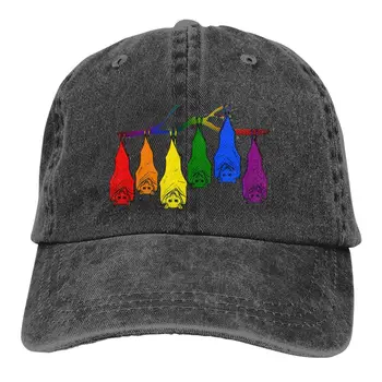 Бейсболки Rainbow Pride Bats, Остроконечная кепка, Шляпы с солнцезащитным козырьком Midnight Flyer для мужчин