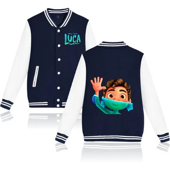 Бейсбольная куртка Disney Luca Alberto Sea Monster Varsity Для мужчин и женщин, куртки в стиле хип-хоп харадзюку, уличная одежда для мальчиков и девочек, свободные пальто