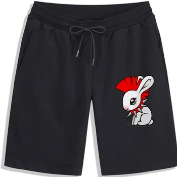 Белые мужские шорты Little Punk Bunny -Изображение от Personality Custom Shorts
