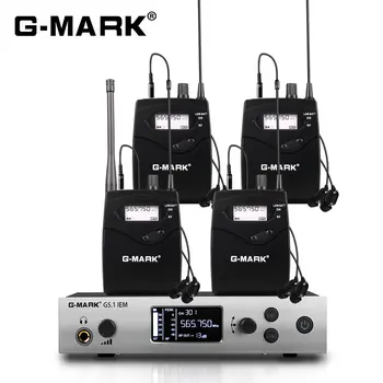 Беспроводная система встроенного в ухо монитора G-MARK G5.1IEM UHF с возможностью выбора одноканальных частот