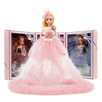 Большое свадебное платье Кукла Девочка Игрушка в подарочной коробке Детская игрушка Мультяшная кукла 40 см с подарочной коробкой