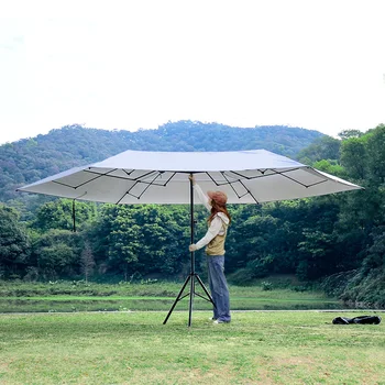 Большой садовый зонт с шестиугольным складным навесом для кемпинга на открытом воздухе, непромокаемый брезентовый тент 4,6 м
