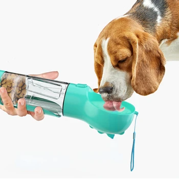Бутылка для воды для собак 3 В 1, Портативная кормушка для собак, поилка, Диспенсер для воды, Лопатка для собачьего помета на открытом воздухе с сумками