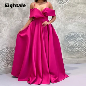 Вечерние платья Eightale в арабском стиле, формальные атласные платья А-силуэта на бретельках длиной до пола, платья знаменитостей для выпускного вечера на свадьбу