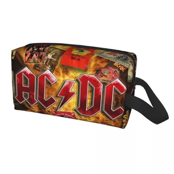 Винтажная рок-группа AC DC, дорожная косметичка для женщин, музыка хэви-метал, Органайзер для косметики, дамский набор для хранения косметики