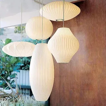 Винтажные абажуры, подвесная лампа ручной работы, люстры, светильники в японском стиле, белый дизайн, минималистичные подвесные светильники