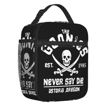 Винтажные термоизолированные сумки для ланча The Goonies с логотипом Never Say Die Skull, портативный контейнер для ланча для пикника на открытом воздухе, коробка для еды