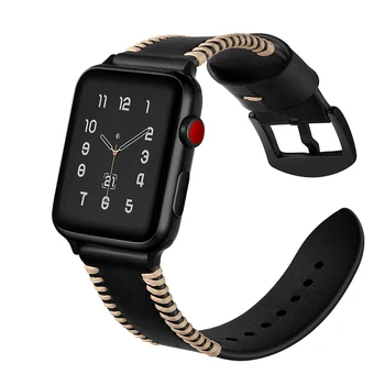 Винтажный кожаный ремешок из воловьей кожи для ремня Apple Watch Кожаный ремешок Apple Watch SE 44 мм