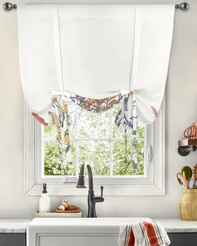 Винтажный Полевой цветок, Ретро-занавеска для гостиной, домашний декор, Жалюзи, шторы для кухни, Короткие занавески на завязках