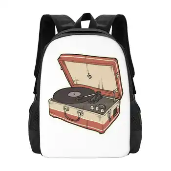 Винтажный проигрыватель с модным рисунком, дорожный ноутбук, школьный рюкзак, сумка, проигрыватель виниловых пластинок, Виниловый музыкальный проигрыватель, Старый