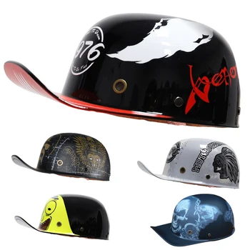 Винтажный Ретро-Мотоциклетный Шлем с открытым Лицом, Шлем для мотокросса, Шлем для мотокросса, Летний Шлем Casco, Мотошлем для мотокросса.