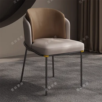 Водонепроницаемый Европейский Обеденный стул Металлический Кожаный Дизайн Стул для гостиной Письменный Стол Балкон Роскошная мебель для ресторана Silla Nordica