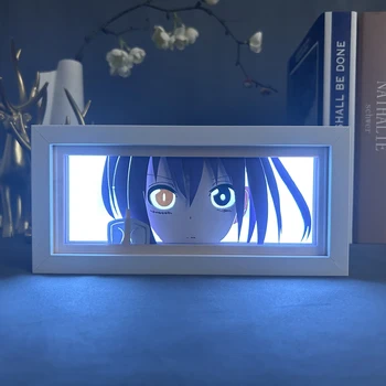 Вырезанный из Бумаги Лайтбокс Love Chunibyo Rikka Takanashi Led Night Light для Украшения Спальни настольная Лампа Аниме Лайтбокс Eyes Face