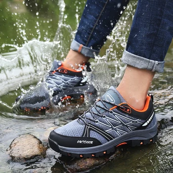 Высококачественная походная обувь Для мужчин, Новая сетчатая дышащая походная спортивная обувь для путешествий, мужская уличная резиновая нескользящая походная обувь для рыбалки