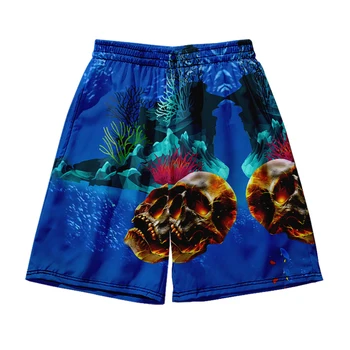 Гавайские пляжные шорты, мужская и женская одежда, повседневные шорты с цифровой 3D-печатью, модные брюки для пары