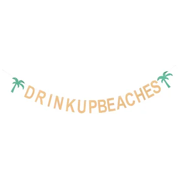 Гавайский флаг, свадебный баннер, Подвесной пляж в джунглях, забавные аксессуары, Бумажный банкет, кокосовая гирлянда