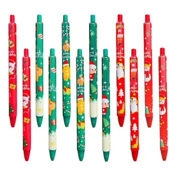 Гелевые ручки в рождественской тематике, милые ручки для подписи, канцелярские ручки с героями мультфильмов, офисные ручки (разные цвета)
