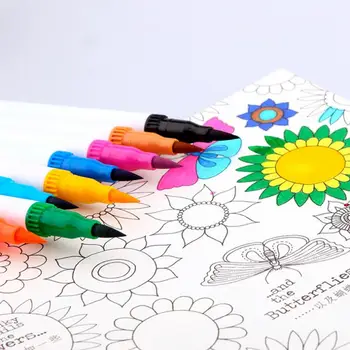 Двойная ручка, 12 цветов, Акварельный маркер, тонкая подводка для глаз, каллиграфия, канцелярские принадлежности