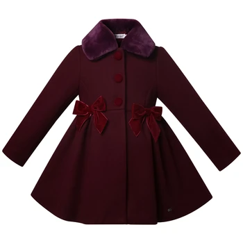 Детская куртка Pettigirl бордового цвета, пальто для маленьких девочек, зимне-осенняя верхняя одежда, Одежда для детей 2023 года, Размеры от 2 до 12 лет